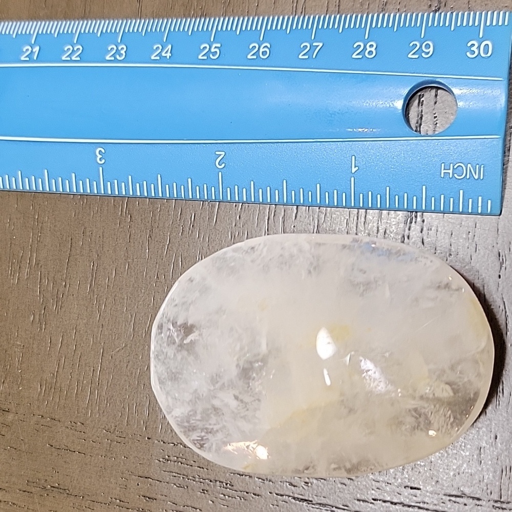 Polished Clear Quartz Palm Stone Crystal - Picture 4 of 6
